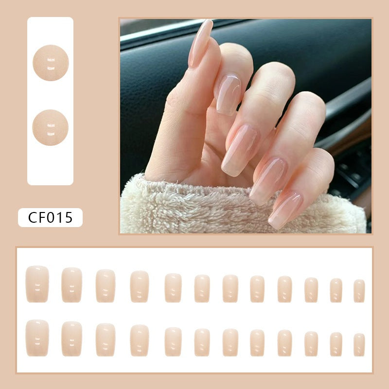 【Free Gift】24Pcs Short Pure Color Fake Nails Set with Jelly Glue Nail Extension Set Press on Nails COD