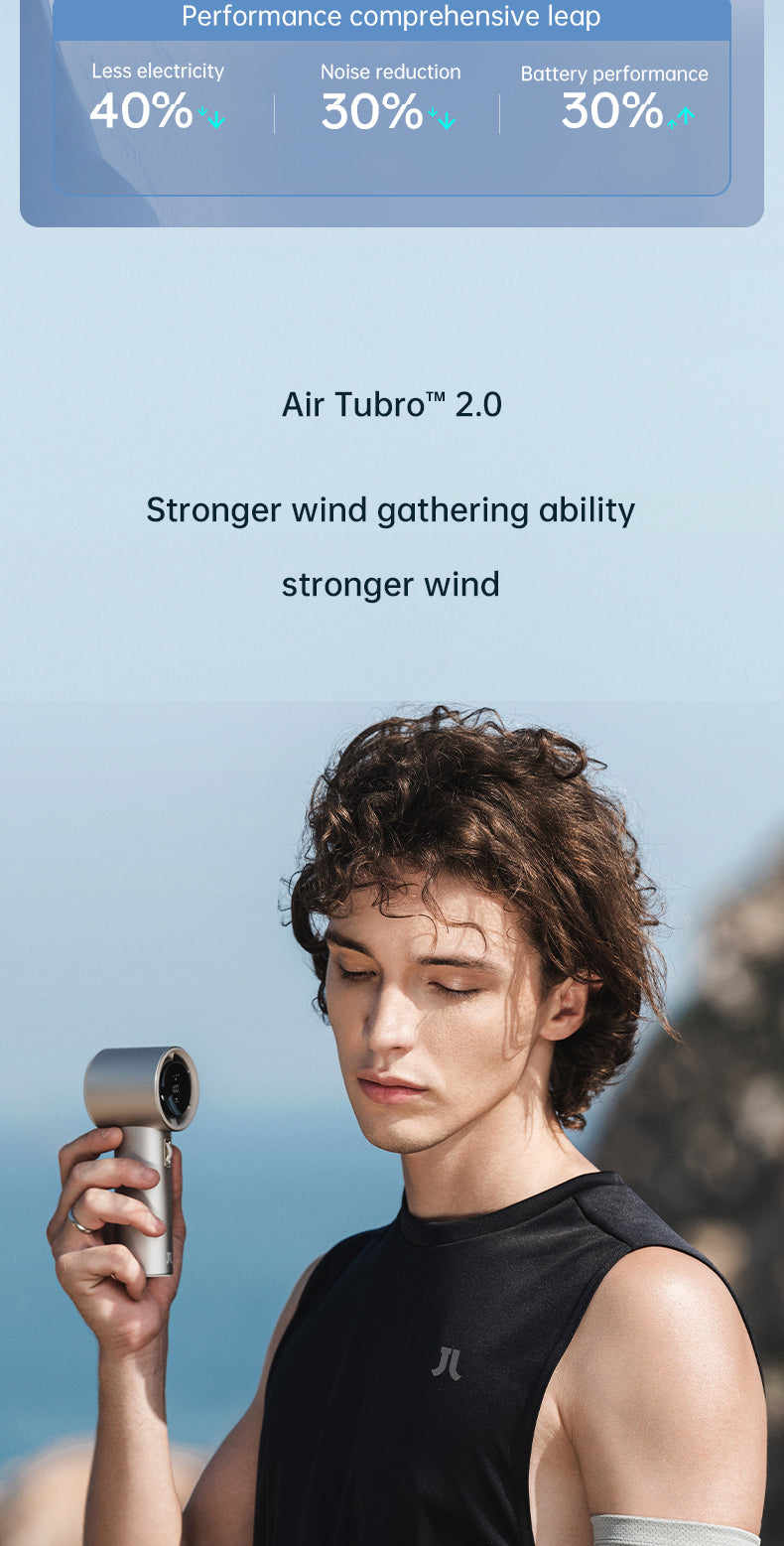 JISULIFE Handheld Fan Pro1/Pro1S Mini Fan Rechargeable Jet Fan Strong Wind 100 Gear Wind Speed Metal Body Digital Display Adjustable Turbo Fan For Commuting Outdoor Sports