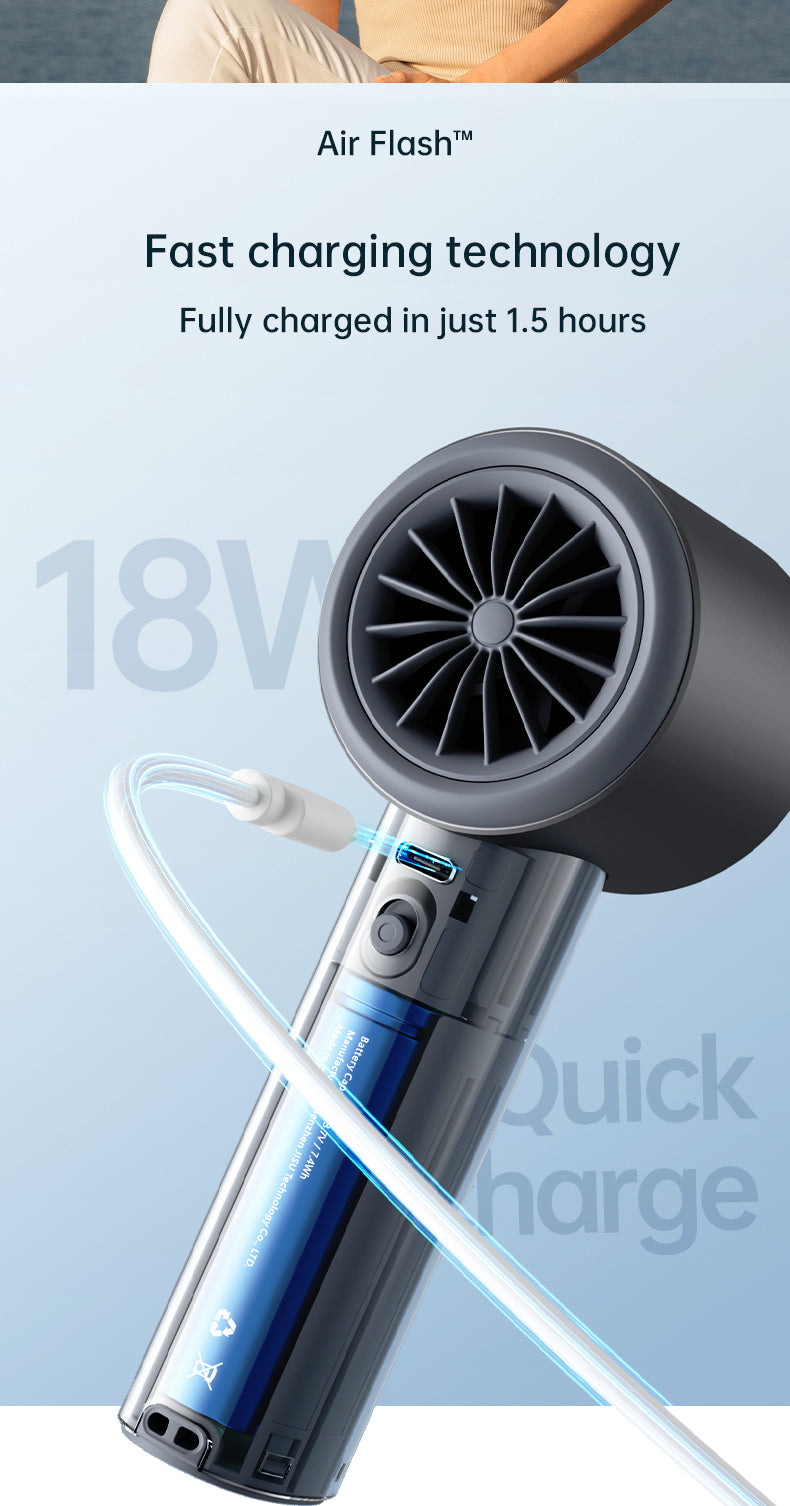 JISULIFE Handheld Fan Pro1/Pro1S Mini Fan Rechargeable Jet Fan Strong Wind 100 Gear Wind Speed Metal Body Digital Display Adjustable Turbo Fan For Commuting Outdoor Sports