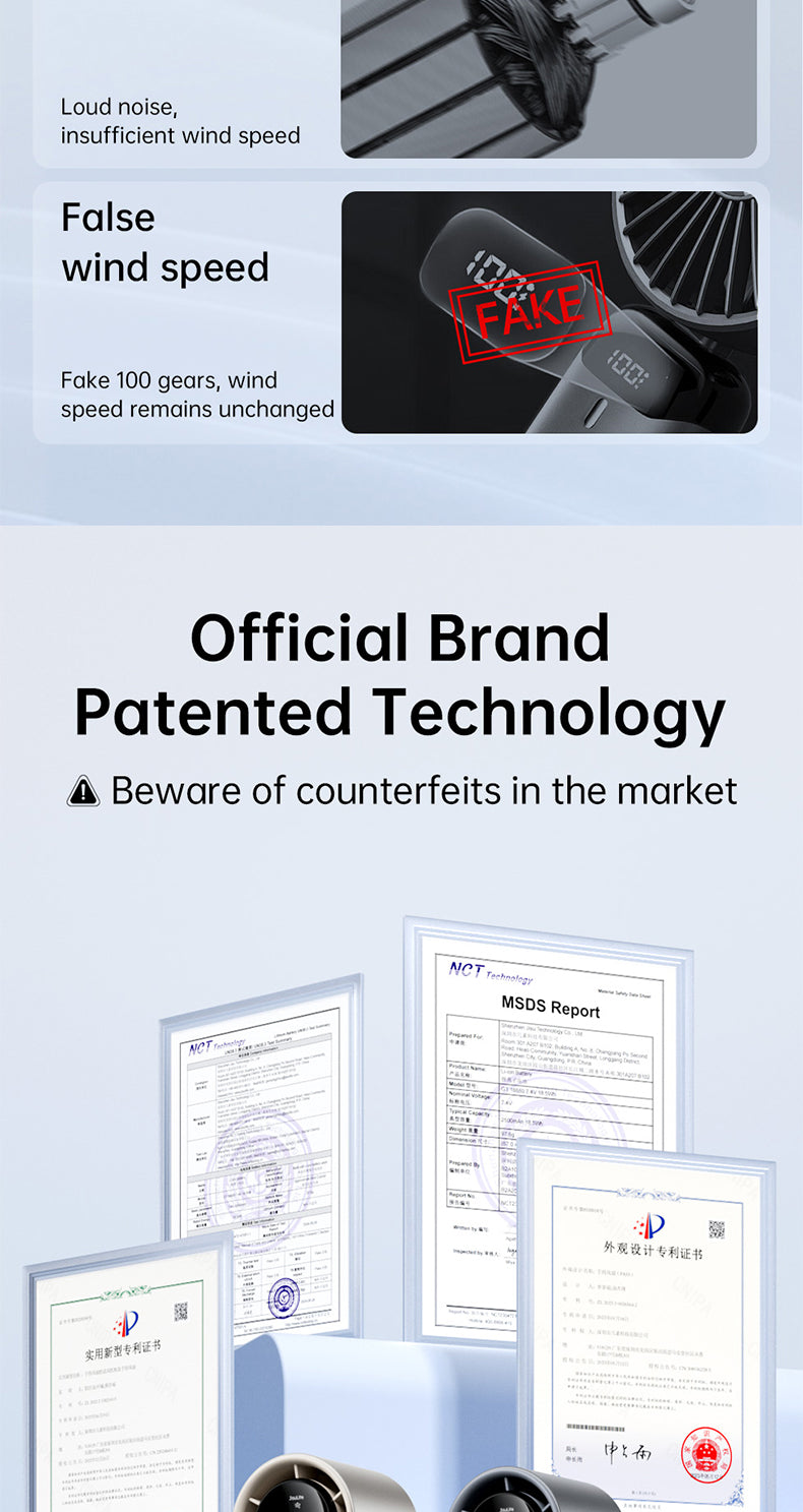 JISULIFE Handheld Fan Pro1/Pro1S Mini Fan Rechargeable Jet Fan Strong Wind 100 Gear Wind Speed Metal Body Digital Display Adjustable Turbo Fan For Commuting Outdoor Sports