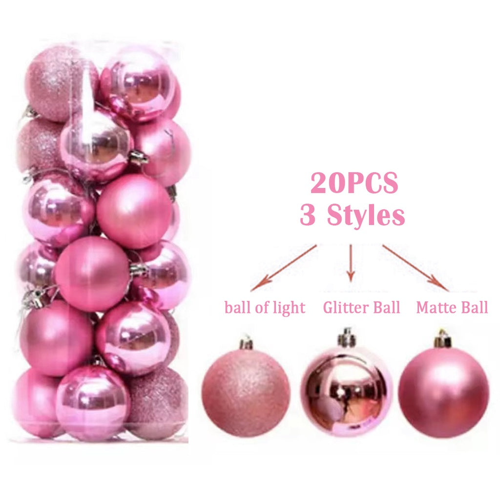 20PCS/SET Christmas Ball decor,decoration,light/Glitter/Matte balls,Hanging Ornament Festival Xmas Decor Christmas Decorations Gifts Christmas Accessories Chrisstmas Balls Xmas Balls Set DIY   JVL
