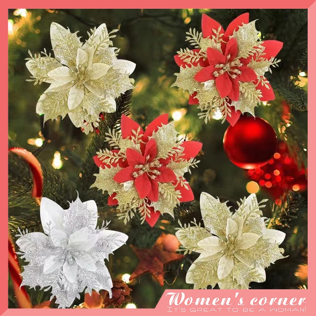 Christmas Flower Various design Christmas flowers Artificial Flowers christmas tree decoration Party,DIY  JVL