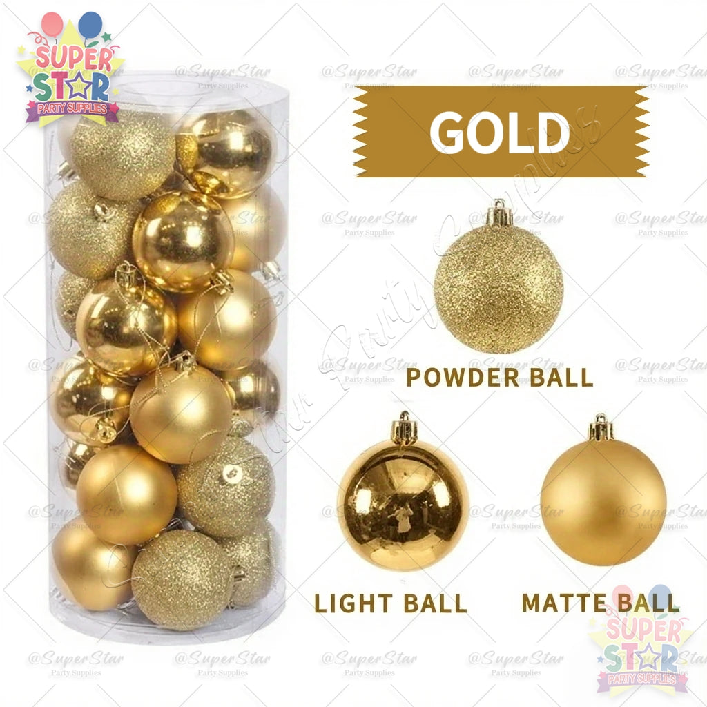 3/4/6/8CM Christmas ball decorations Christmas tree shatterproof Christmas tree decoration hanging ball suitable for festive weddings party decorations christmas balls big size decoration for home xmass decoration