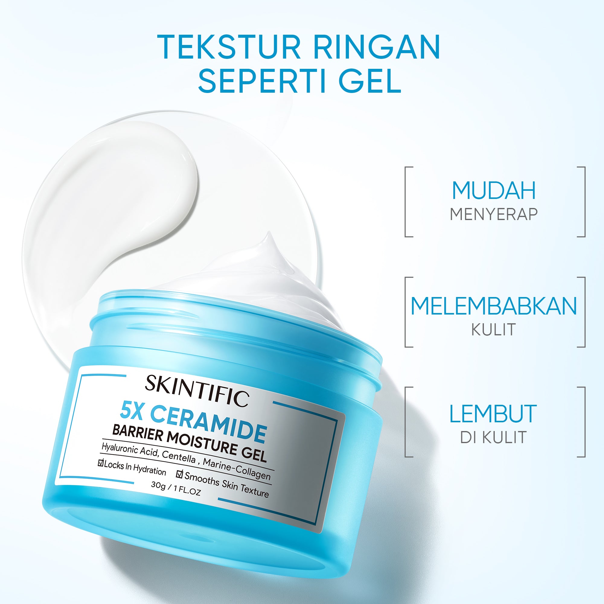【TOP&HOT】SKINTIFIC OFFICIAL 5X Ceramide Skin Barrier Repair Moisture Gel Moisturizer Cream Face Moisturiser Day Cream
