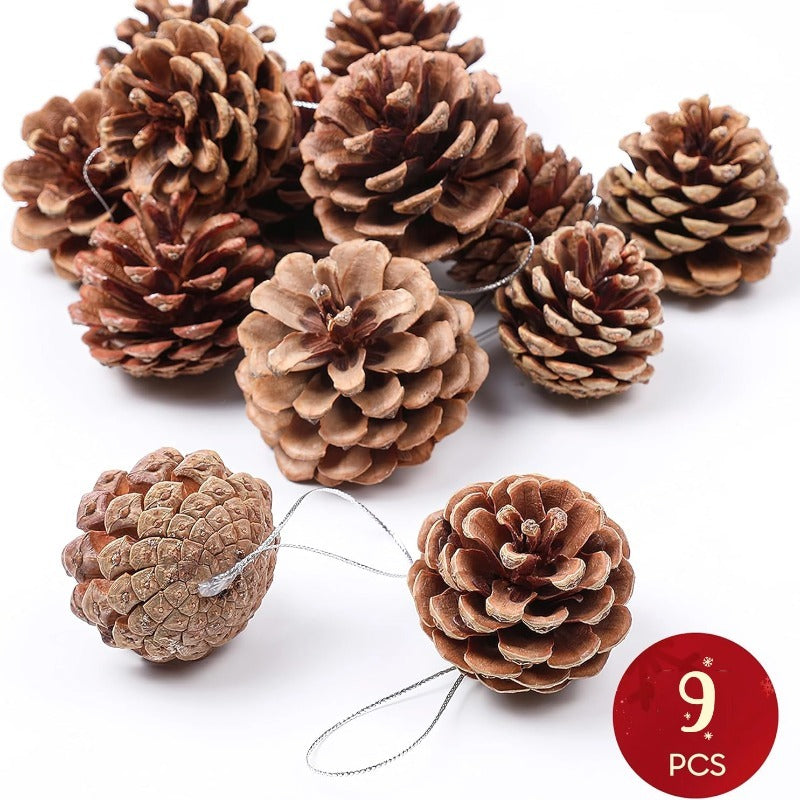 10pcs Artificial Flower Red Christmas Berry and Pine Cone with Holly Branches Christmas Decoration for Home Floral Decor