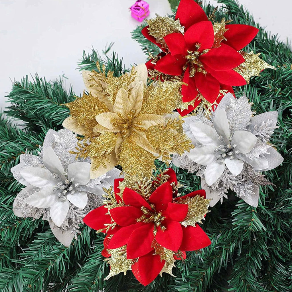 Christmas Flower Various design Christmas flowers Artificial Flowers christmas tree decoration Party,DIY  JVL