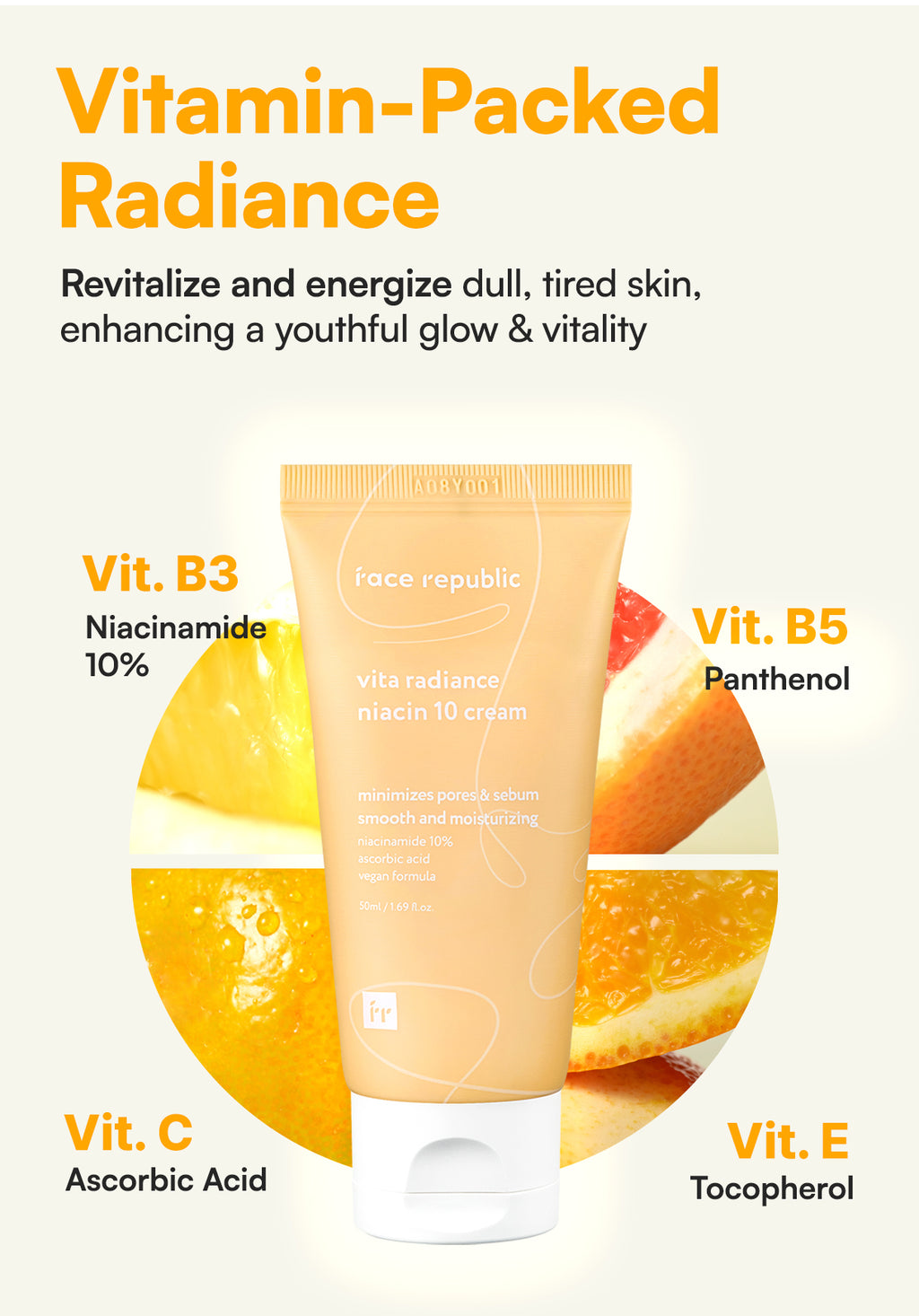 Face Republic Vita Radiance Niacin 10 Cream 50mL [Dull Skin, Brightening/Niacinamide 10%, Vegan] | Clean Kbeauty Skincare