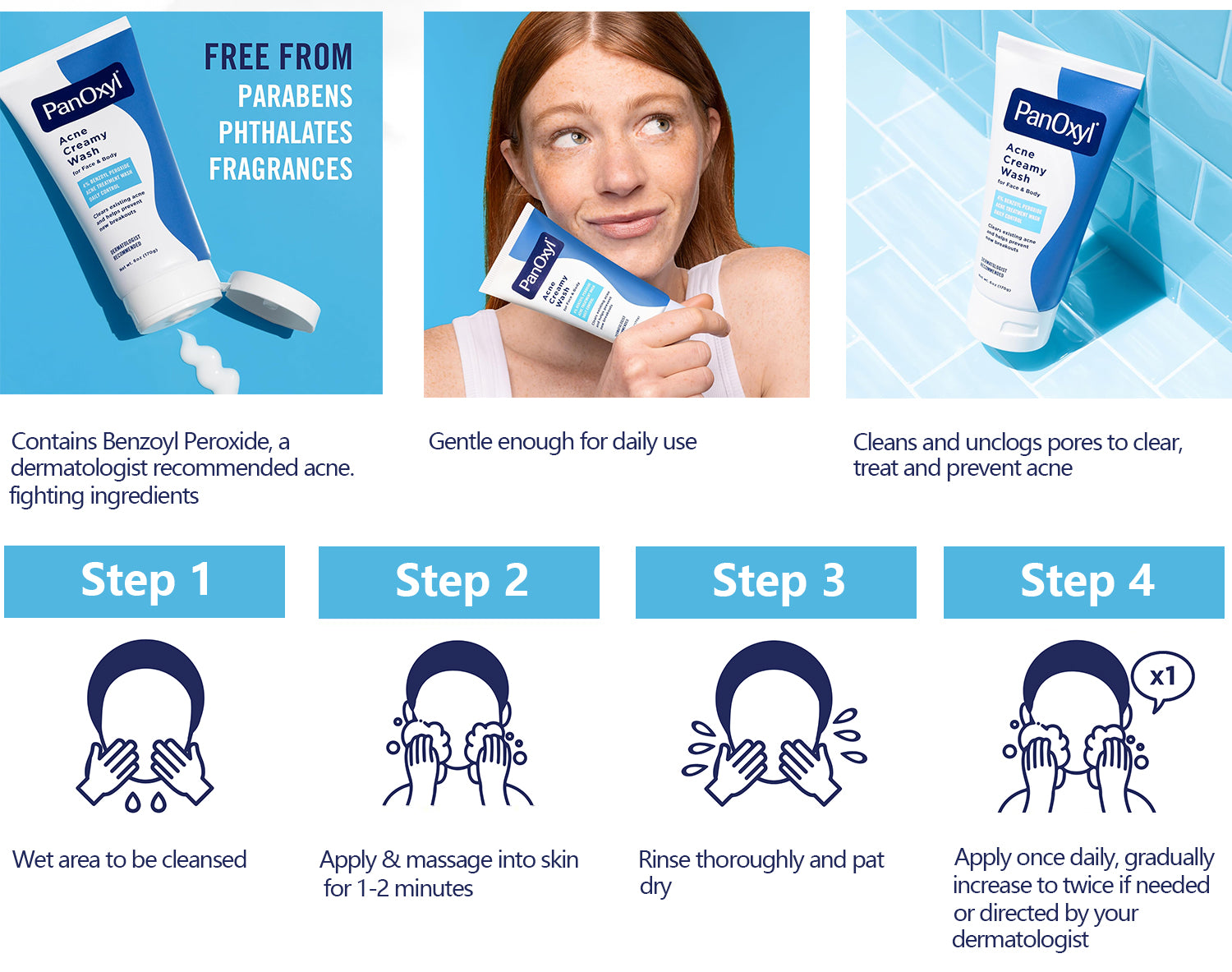 (US Import) PanOxyl Acne Foaming Wash Benzoyl Peroxide 10% High strength antibacterial agent 4% Benzoyl peroxide