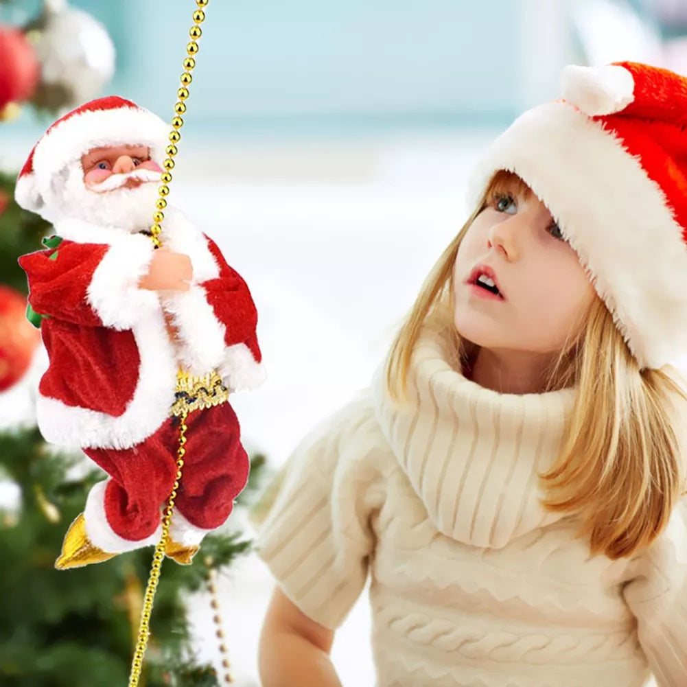 METECH Santa Claus Climbing Ladder Doll Christmas Decoration Plush Doll Toy for Christmas Gift Toy