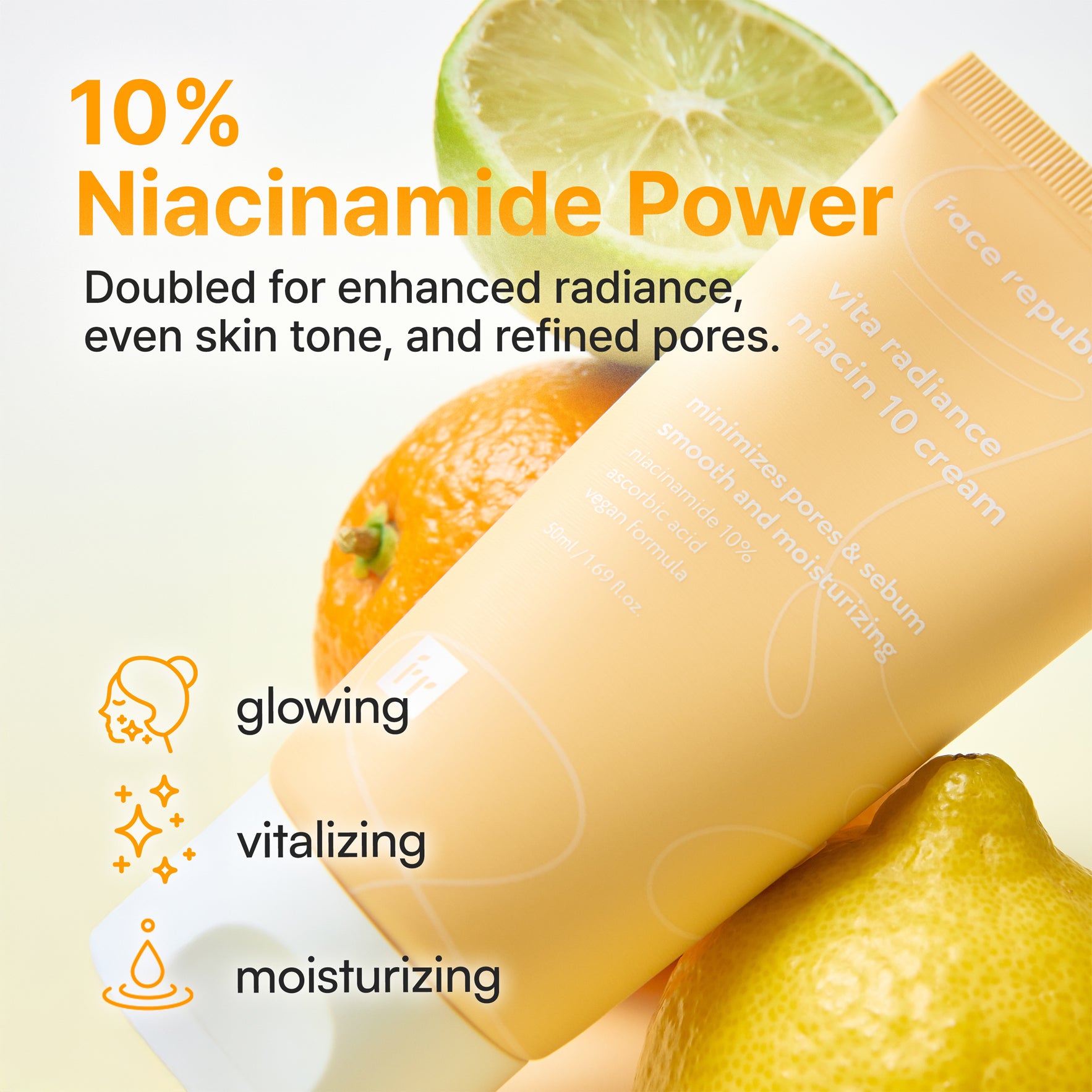Face Republic Vita Radiance Niacin 10 Cream 50mL [Dull Skin, Brightening/Niacinamide 10%, Vegan] | Clean Kbeauty Skincare