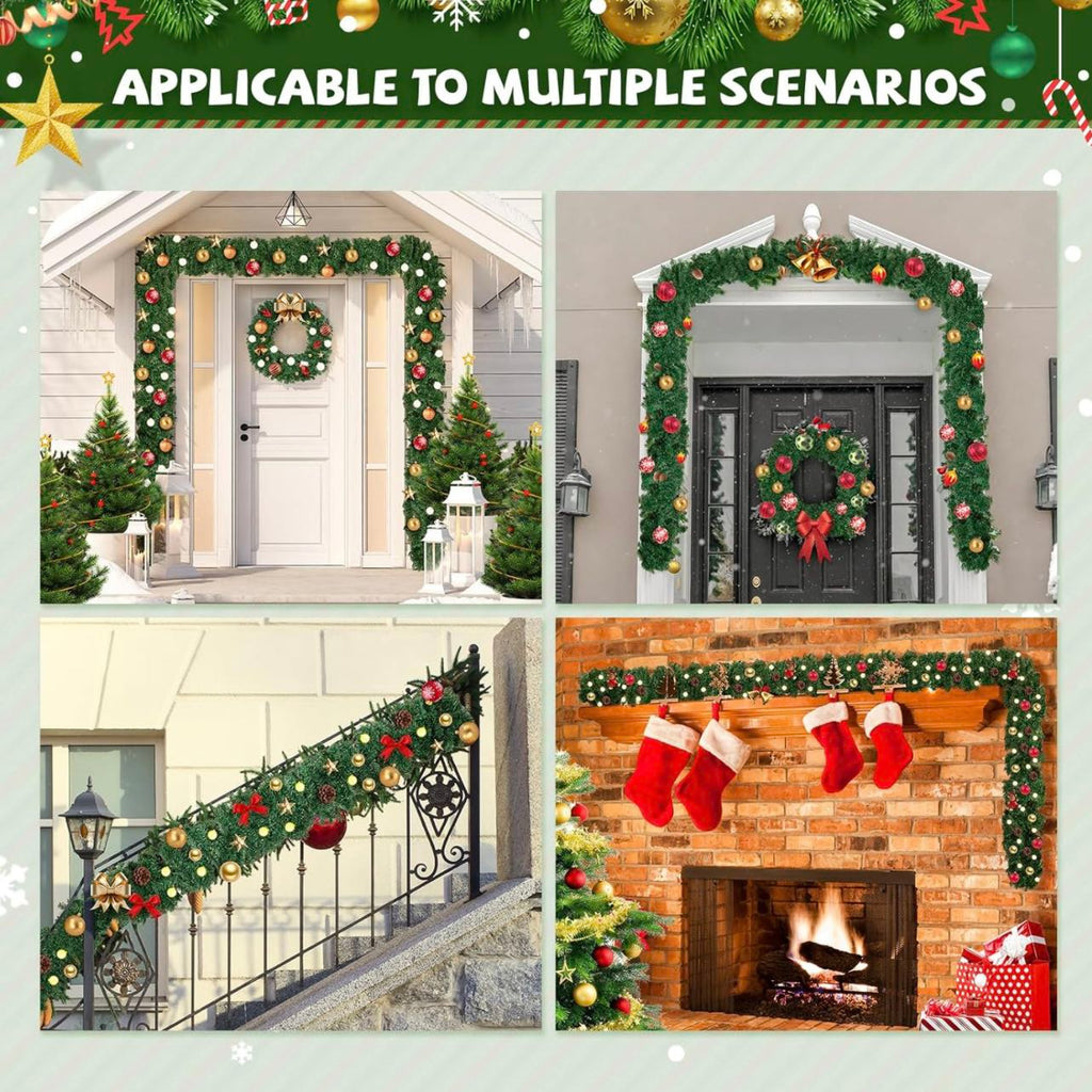 2.7M Christmas green garland,white garland,christmas decoration,plain,thick, decor DIY,PVC GARLAND  JVL