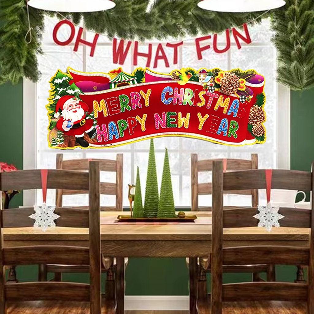 3D window/wall/door/front door hanging decor, Christmas banners,hanging, christmas decorations, santa claus,Christmas Party, DIY