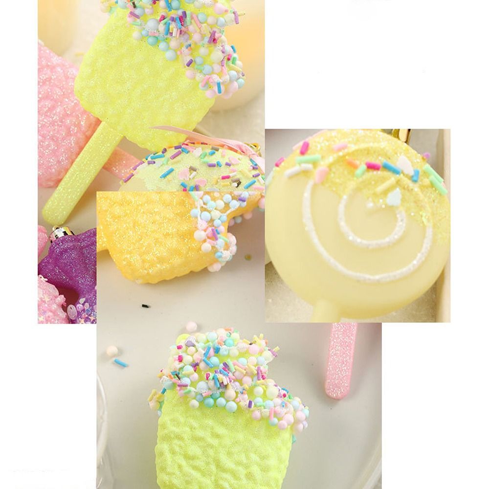 FLARO Cartoon Christmas Candy Balls Set Macaroon Ice Cream Donut Cake Lollipop Balls Pendant Party Supplies Elegant Christmas Tree Ornaments Merry Christmas Decor