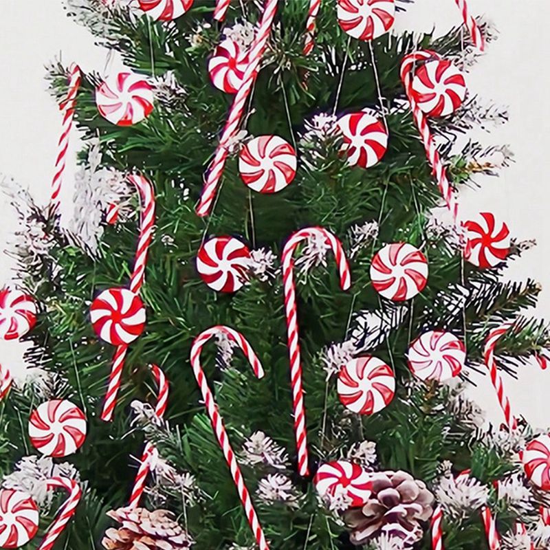 20pcs Red White Christmas Candy Cane Pendant Peppermint Pinwheel Candy Xmas Tree Hanging Christmas Ornaments Christmas Tree Decor Christmas Decorations For Home 2025
