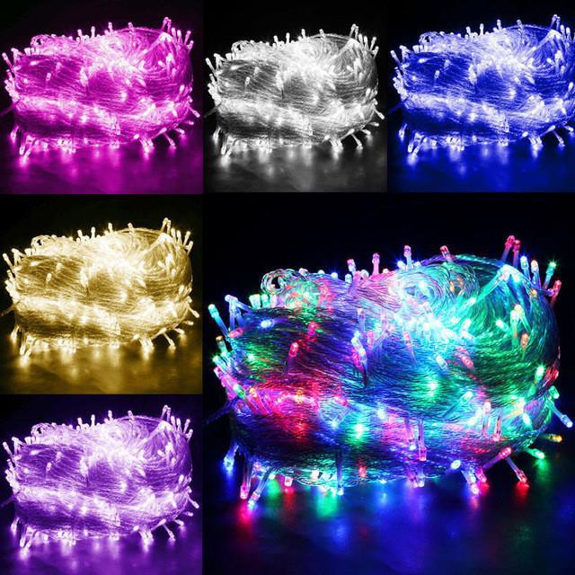 ZXD 10M Christmas Lights decor 100 LED Lights String strip Warm light white colorful for Wedding Home Party Light of outdoor decorations With connector