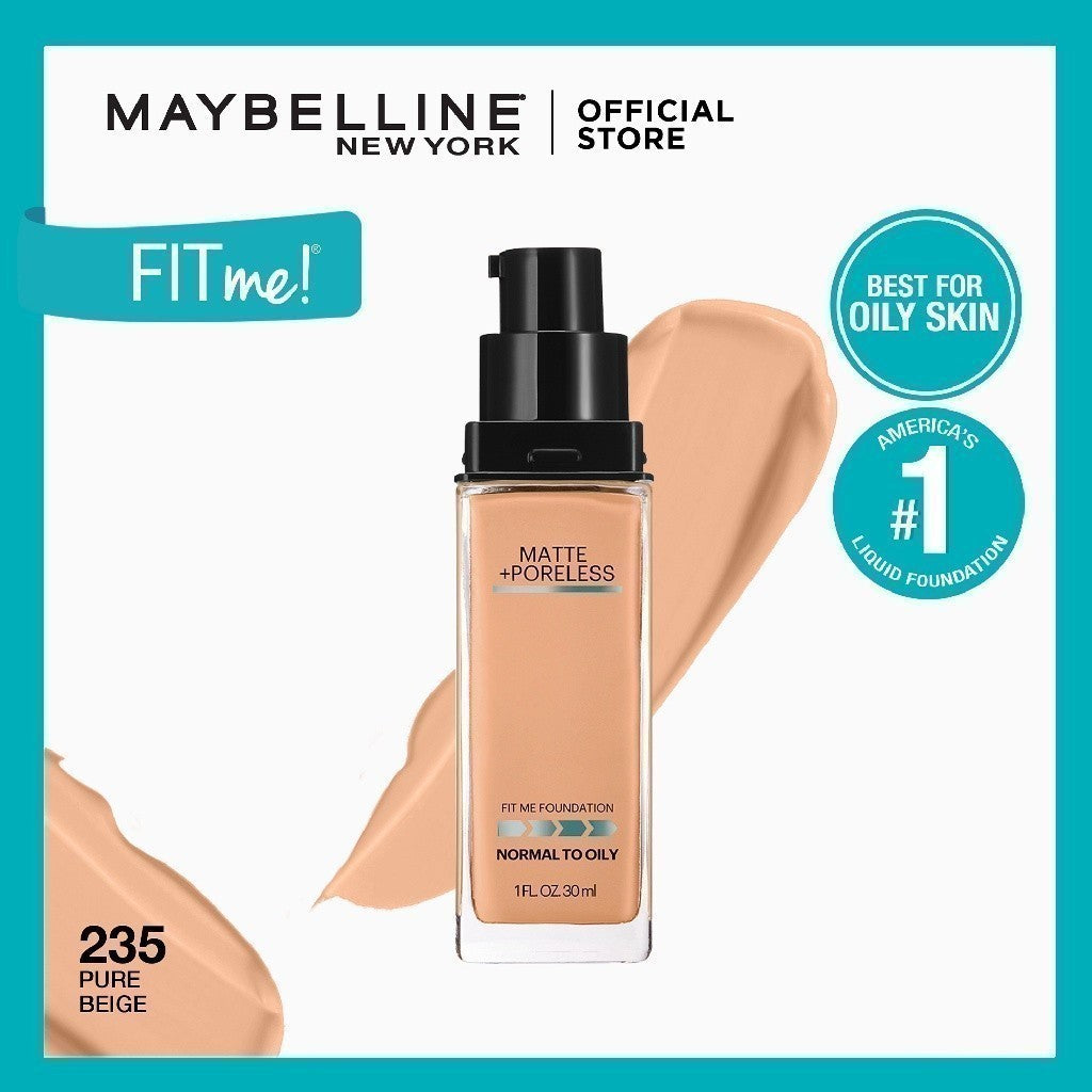 Maybelline Fit Me Foundation 16HR Long-Lasting, Oil Control, Natural Coverage, Matte, SPF22 PA+++