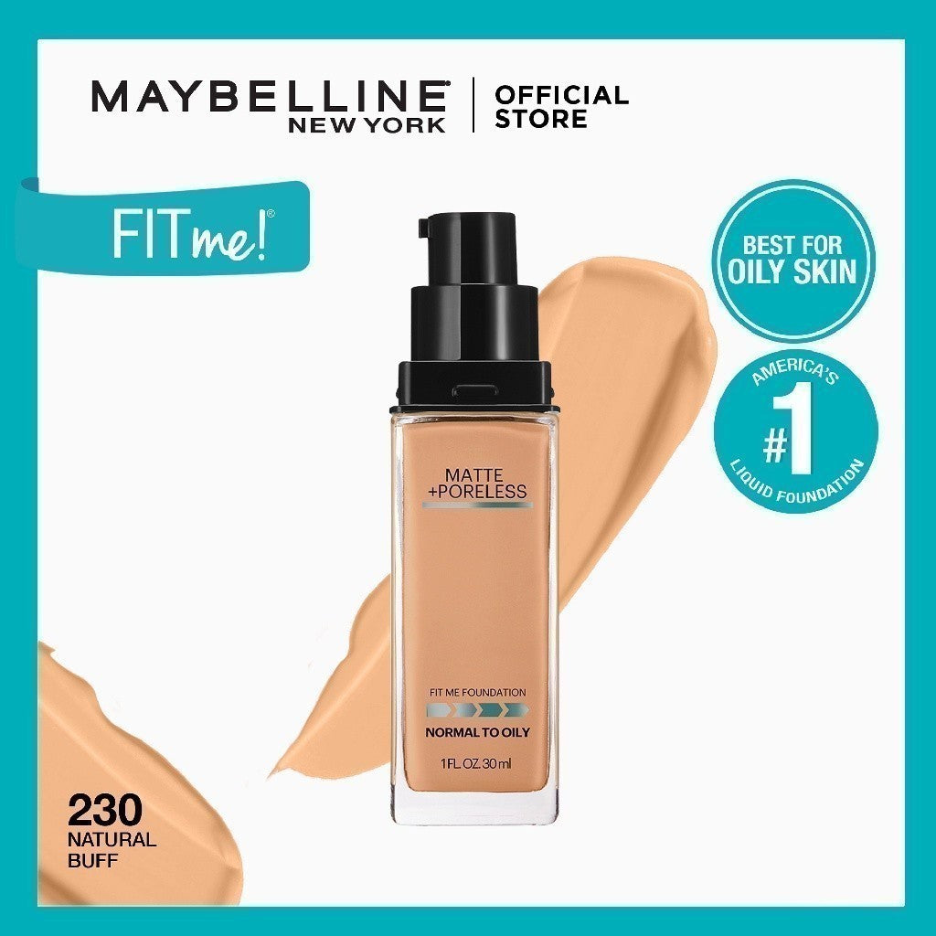 Maybelline Fit Me Foundation 16HR Long-Lasting, Oil Control, Natural Coverage, Matte, SPF22 PA+++