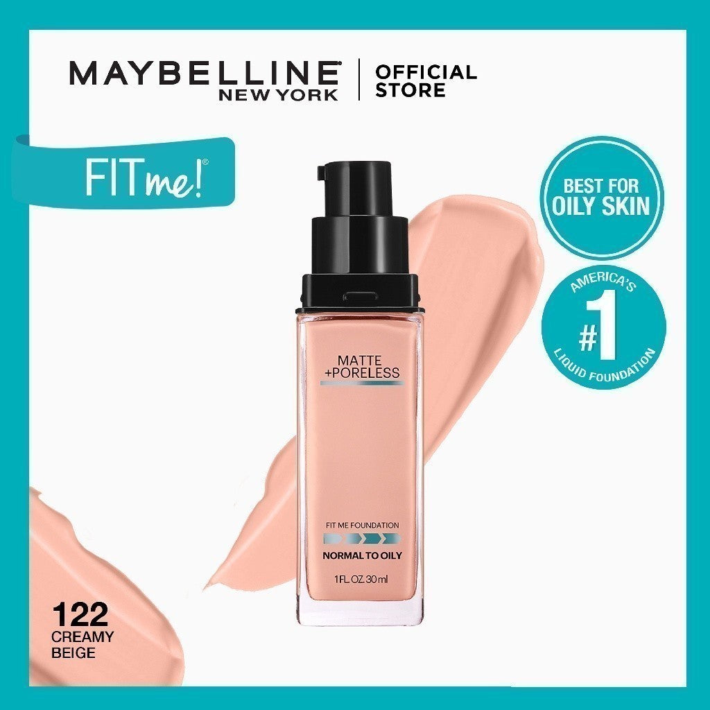 Maybelline Fit Me Foundation 16HR Long-Lasting, Oil Control, Natural Coverage, Matte, SPF22 PA+++