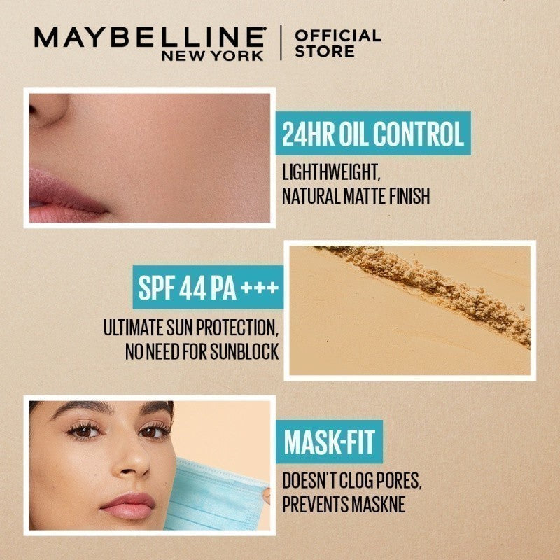 Maybelline Fit Me 24HR Powder Foundation - Long lasting, Waterproof, Poreless, SPF 44 PA+++