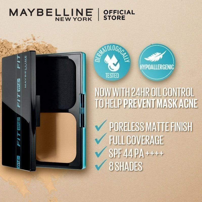 Maybelline Fit Me 24HR Powder Foundation - Long lasting, Waterproof, Poreless, SPF 44 PA+++