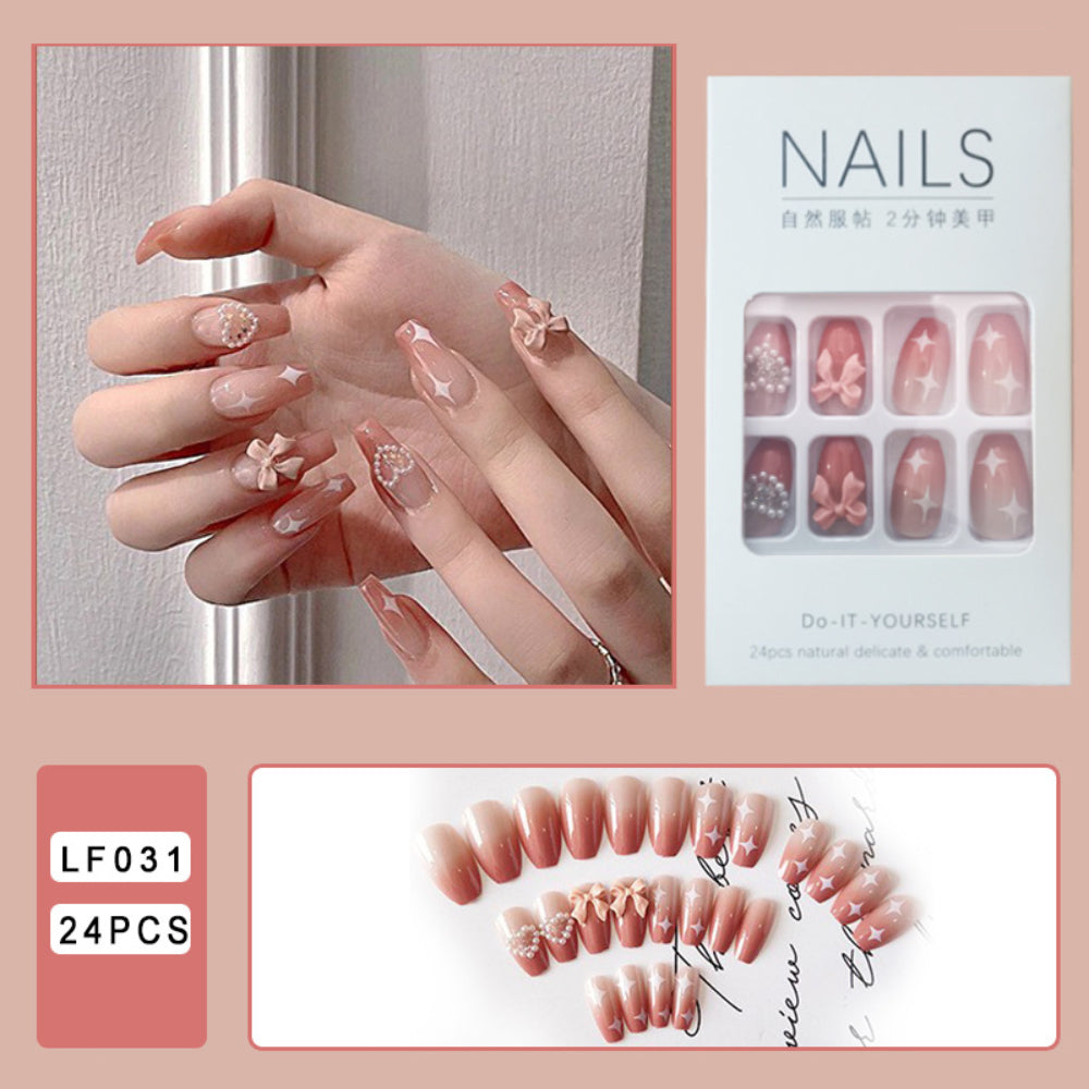 24pcs Removable Fake Nails Wear Paragraph Fashion Manicure Patch False Nail Full Cover Fake Nail