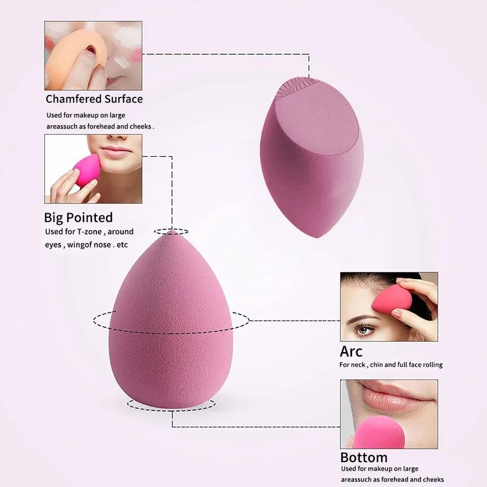 NECK 6pcs 7pcs 14pcs  Soft Makeup Sponge Wet Dry Use Water Drop Triangle Powder Puff Makeup Sponges