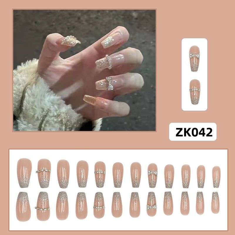 24pcs Removable Fake Nails Wear Paragraph Fashion Manicure Patch False Nail Full Cover Fake Nail
