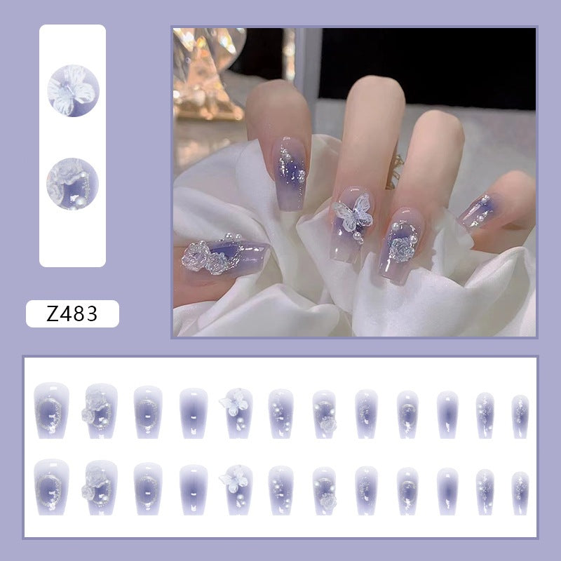 24pcs Removable Fake Nails Wear Paragraph Fashion Manicure Patch False Nail Full Cover Fake Nail