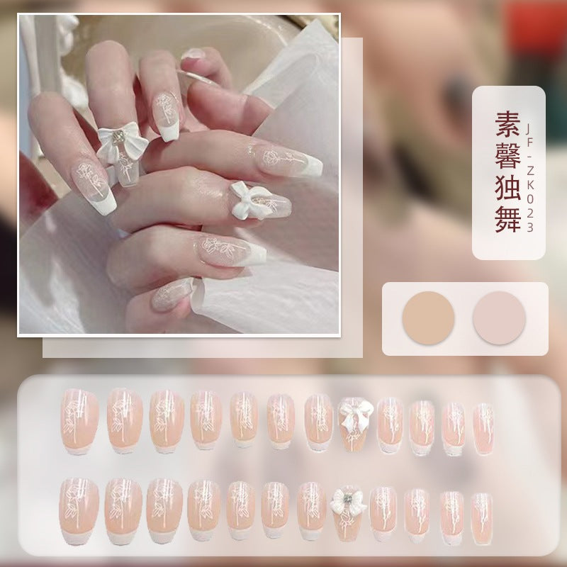 24pcs Removable Fake Nails Wear Paragraph Fashion Manicure Patch False Nail Full Cover Fake Nail