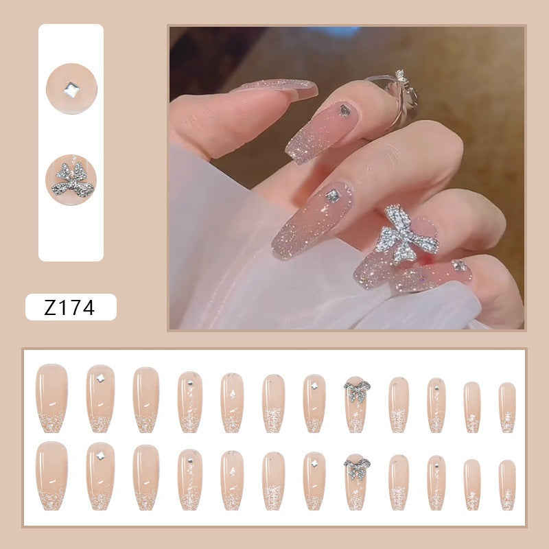 24pcs Removable Fake Nails Wear Paragraph Fashion Manicure Patch False Nail Full Cover Fake Nail