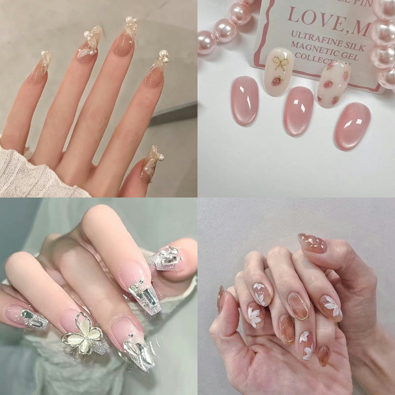 24pcs Removable Fake Nails Wear Paragraph Fashion Manicure Patch False Nail Full Cover Fake Nail