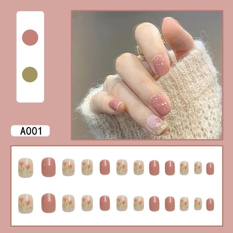 24pcs Removable Fake Nails Wear Paragraph Fashion Manicure Patch False Nail Full Cover Fake Nail