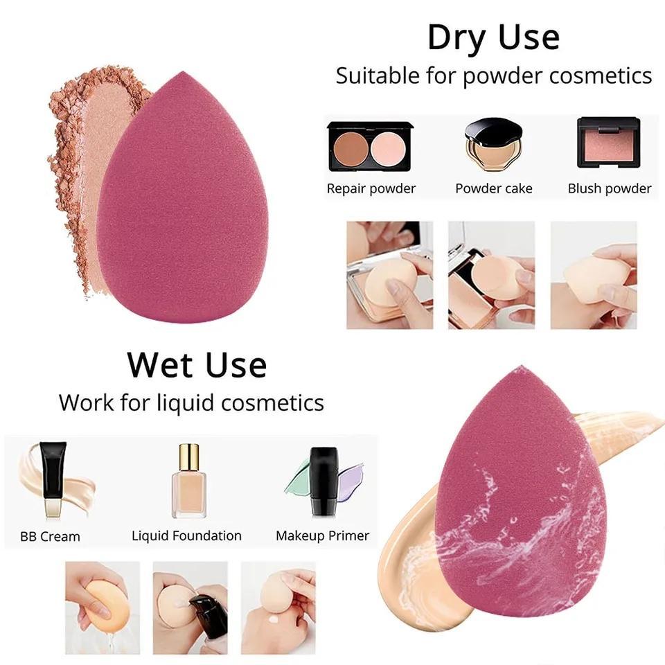 NECK 6pcs 7pcs 14pcs  Soft Makeup Sponge Wet Dry Use Water Drop Triangle Powder Puff Makeup Sponges