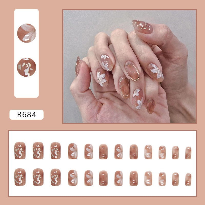 24pcs Removable Fake Nails Wear Paragraph Fashion Manicure Patch False Nail Full Cover Fake Nail