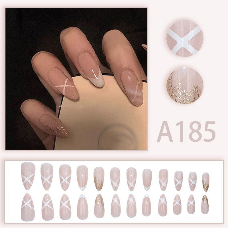 24pcs Removable Fake Nails Wear Paragraph Fashion Manicure Patch False Nail Full Cover Fake Nail