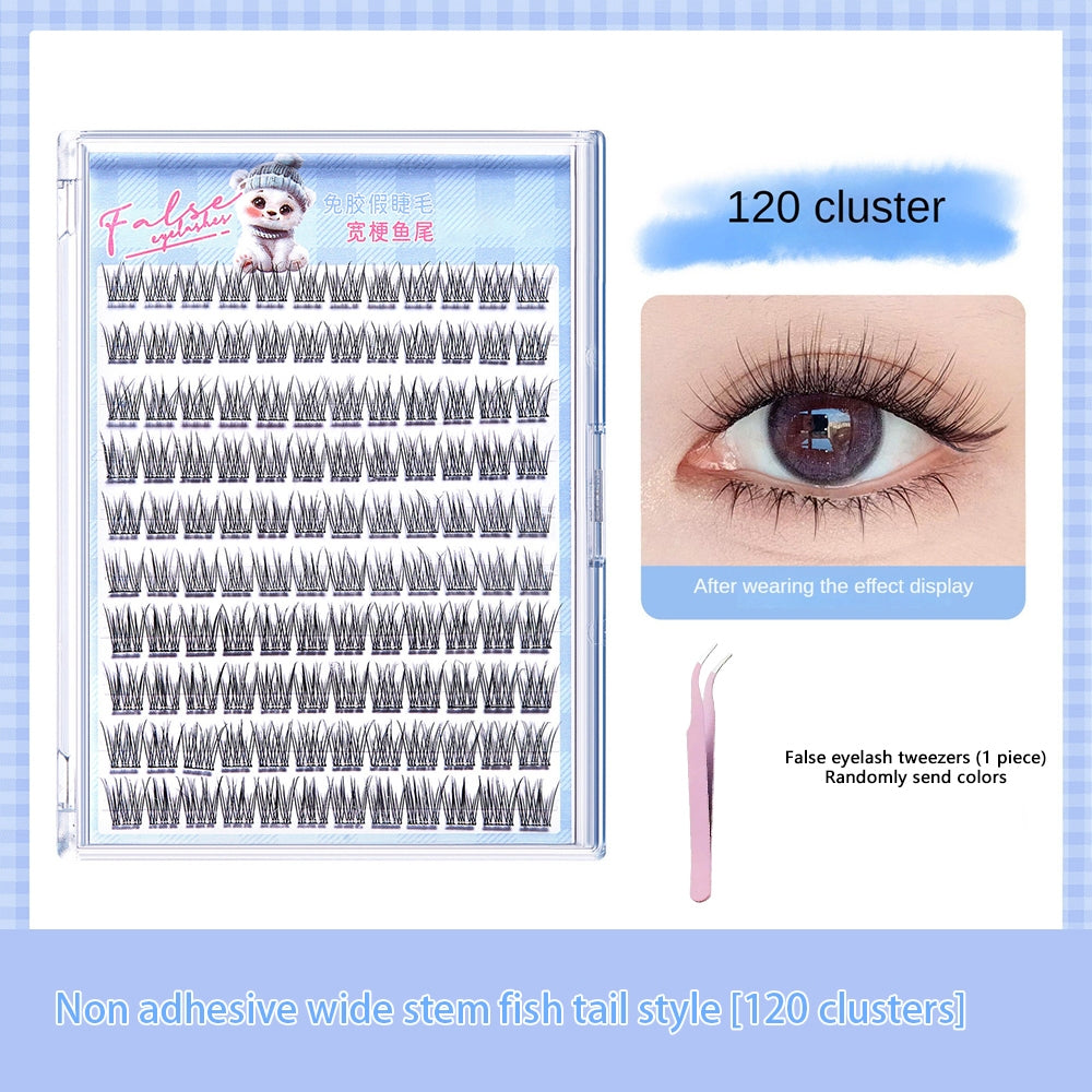 【Free Tweezer】Glue Free 60-120 Cluster False Eyelashes Reusable Self-Adhesive No Need Glue Lashes