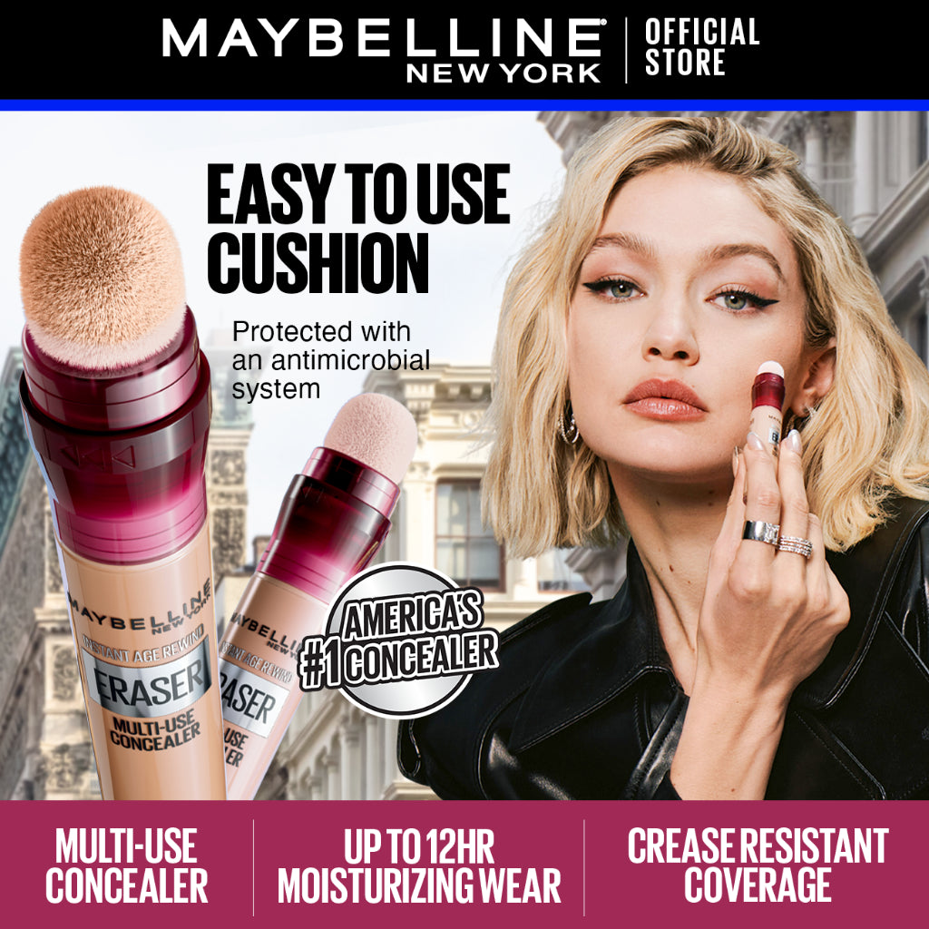 Maybelline Instant Eraser 12HR Multi-use 2-in-1 Cushion Concealer & Treatment, Full Coverage