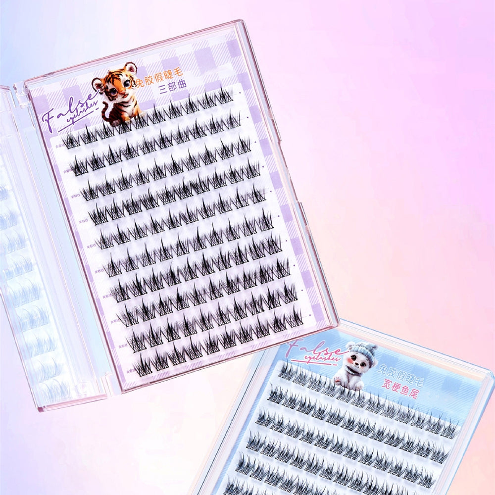 【Free Tweezer】Glue Free 60-120 Cluster False Eyelashes Reusable Self-Adhesive No Need Glue Lashes