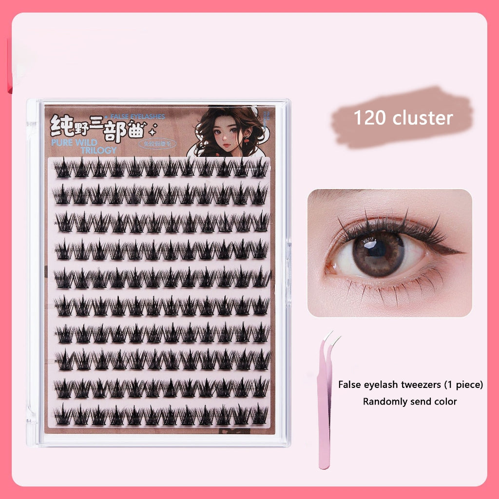 【Free Tweezer】Glue Free 60-120 Cluster False Eyelashes Reusable Self-Adhesive No Need Glue Lashes