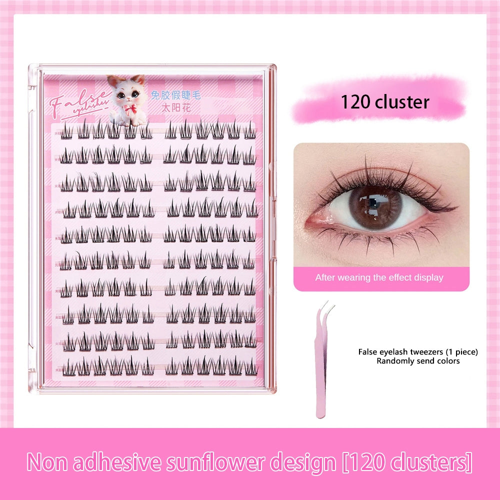 【Free Tweezer】Glue Free 60-120 Cluster False Eyelashes Reusable Self-Adhesive No Need Glue Lashes