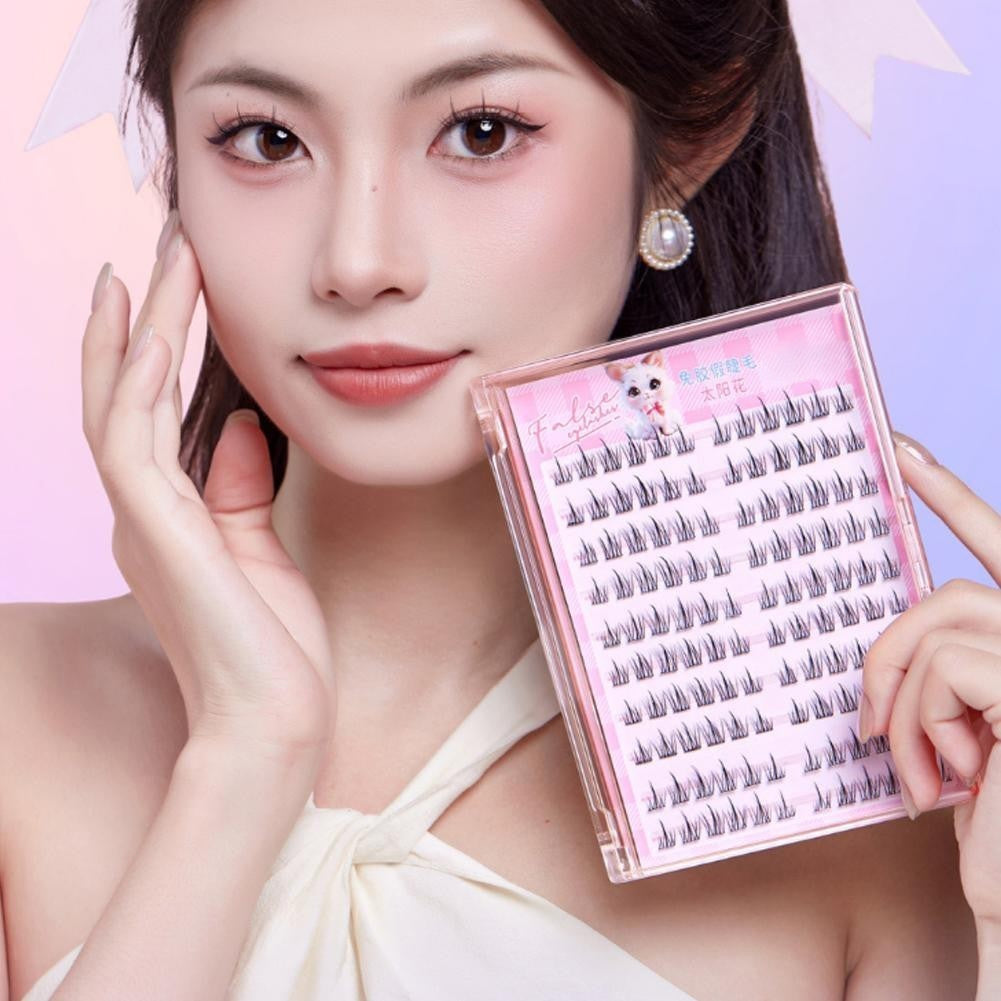 【Free Tweezer】Glue Free 60-120 Cluster False Eyelashes Reusable Self-Adhesive No Need Glue Lashes