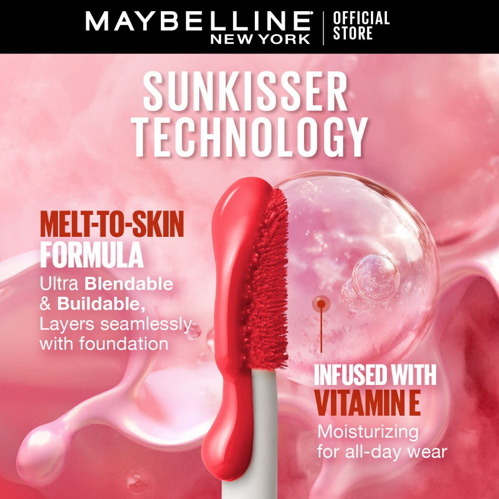 Maybelline Sunkisser Blush 12H Longwear Multi-Use Liquid Blush, Bronzer, Highlighter, with Vitamin E