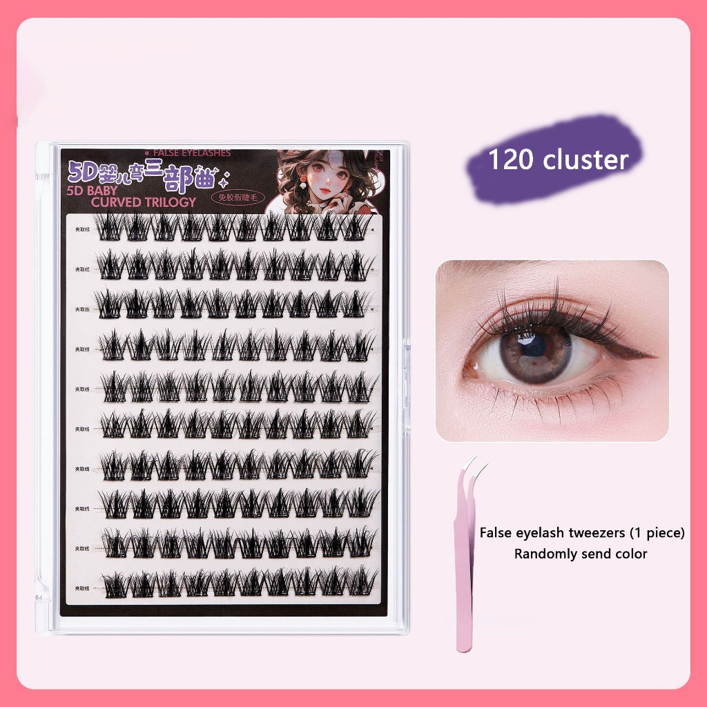 【Free Tweezer】Glue Free 60-120 Cluster False Eyelashes Reusable Self-Adhesive No Need Glue Lashes