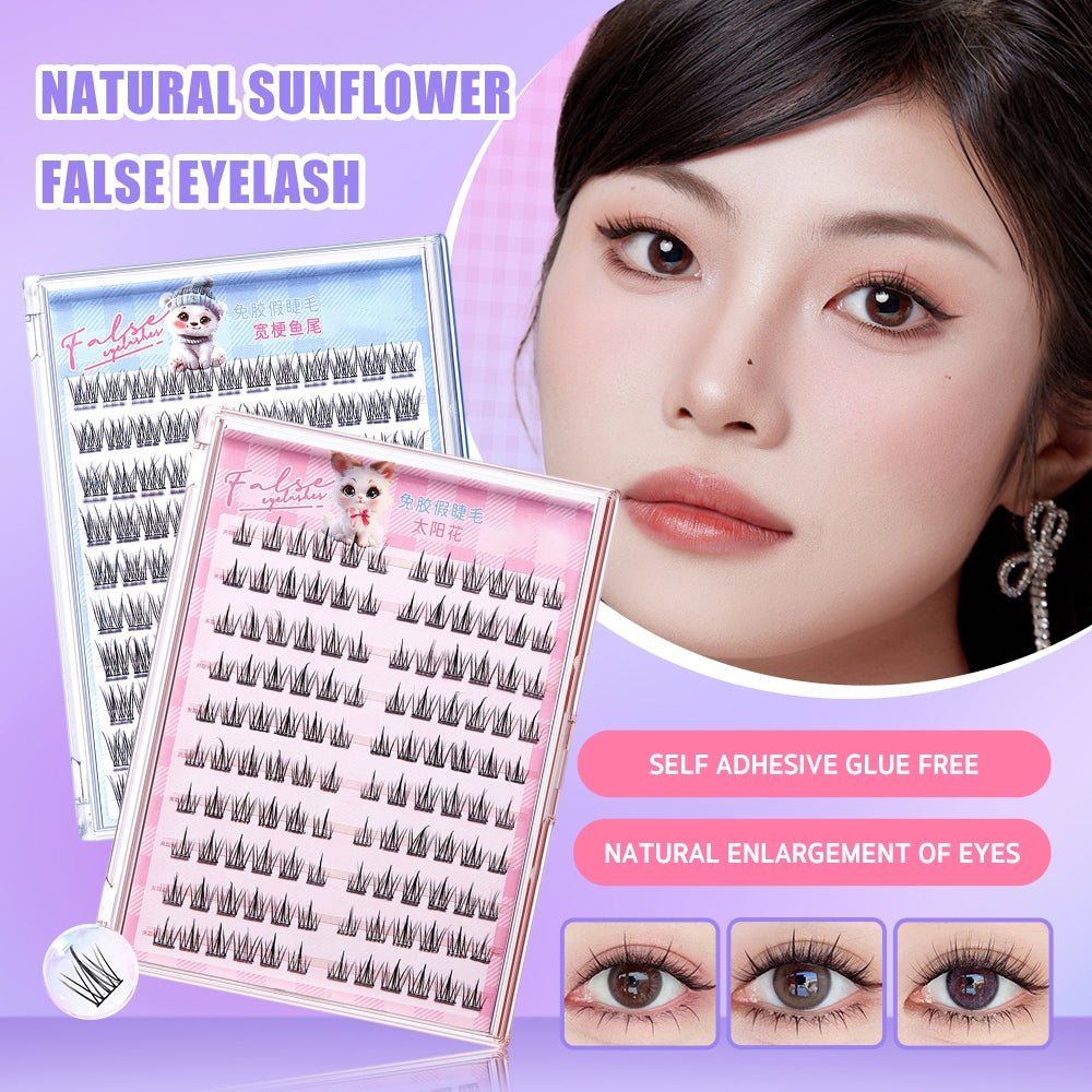 【Free Tweezer】Glue Free 60-120 Cluster False Eyelashes Reusable Self-Adhesive No Need Glue Lashes