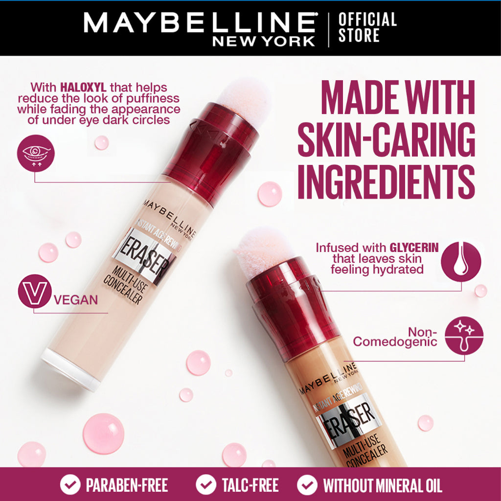 Maybelline Instant Eraser 12HR Multi-use 2-in-1 Cushion Concealer & Treatment, Full Coverage
