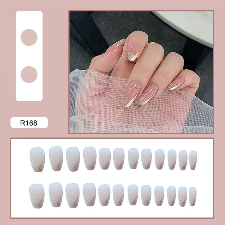 24pcs Removable Fake Nails Wear Paragraph Fashion Manicure Patch False Nail Full Cover Fake Nail