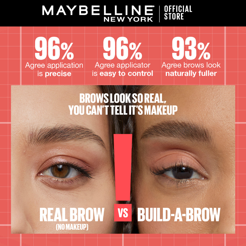 Maybelline Build-A-Brow 2-in-1 Brow Pen + Sealing Gel [Eyebrow, Eyebrow Pencil Brow, Eyebrow Gel]