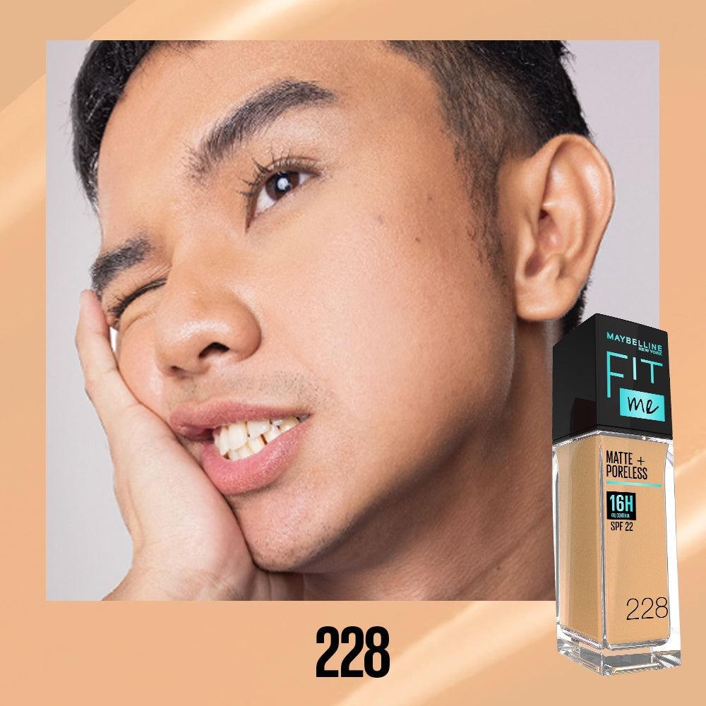 Maybelline Fit Me Foundation 16HR Long-Lasting, Oil Control, Natural Coverage, Matte, SPF22 PA+++