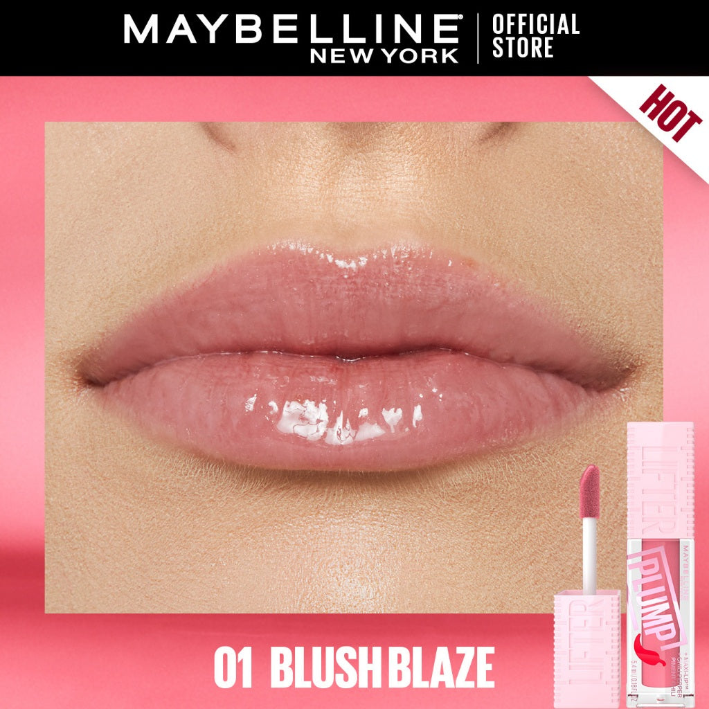 Maybelline Lifter Plump - Lip Plumping Gloss with Chili Pepper, +30% Plumper Lips, Lasting Plump
