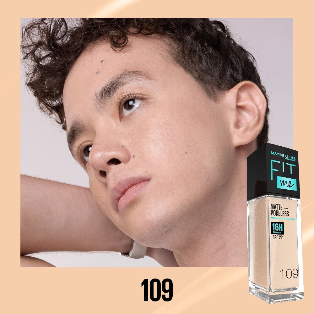 Maybelline Fit Me Foundation 16HR Long-Lasting, Oil Control, Natural Coverage, Matte, SPF22 PA+++